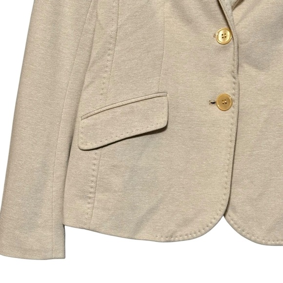 Talbots Double Button Cotton Light Tan Lightweight Blazer Size 6p - Picture 2 of 9